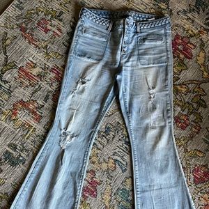 American Eagle Jeans Size 14 Super Stretch Boho Artist